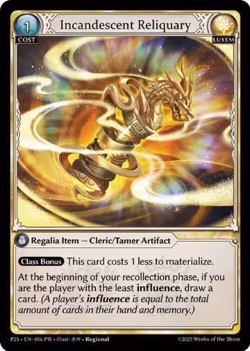 Incandescent Reliquary (012), Promotional Cards — Grand Archive card price