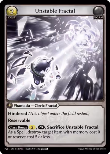 Unstable Fractal (072), Promotional Cards — Grand Archive card price