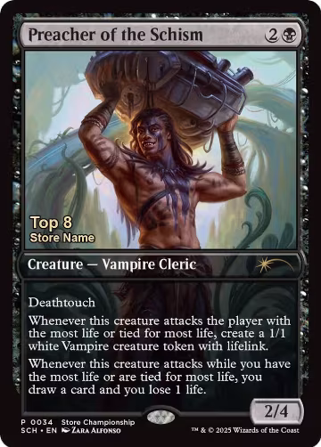 Preacher of the Schism (Top 8) (34), Game Day & Store Championship Promos — Magic card price
