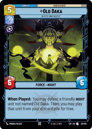 Old Daka - Oldest and Wisest (036/264), Legends of the Force — Star Wars card price