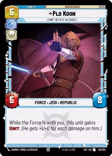 Plo Koon - I Don't Believe in Chance (050/264), Legends of the Force — Star Wars card price