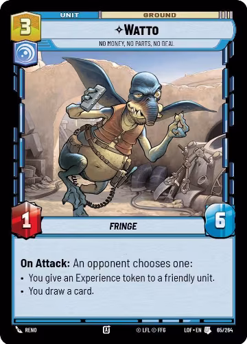 Watto - No Money, No Parts, No Deal (065/264), Legends of the Force — Star Wars card price