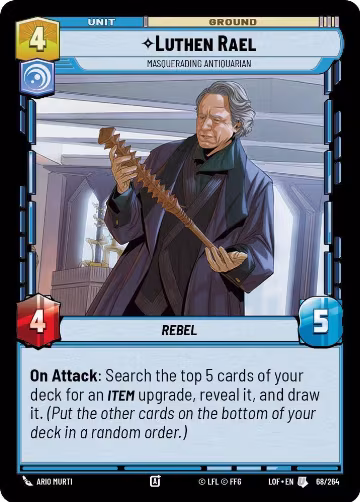 Luthen Rael - Masquerading Antiquarian (068/264), Legends of the Force — Star Wars card price