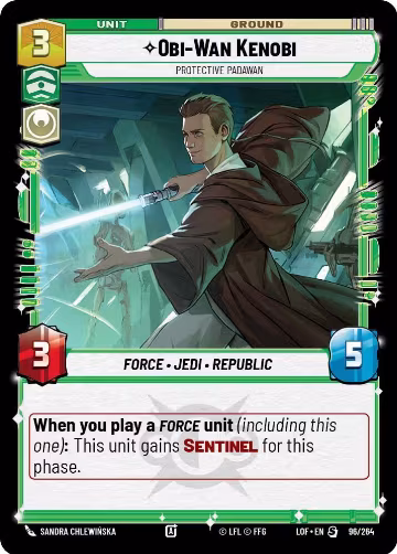 Obi-Wan Kenobi - Protective Padawan (096/264), Legends of the Force — Star Wars card price
