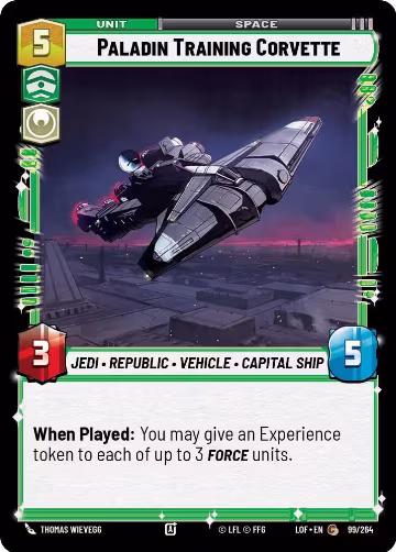 Paladin Training Corvette (099/264), Legends of the Force — Star Wars card price