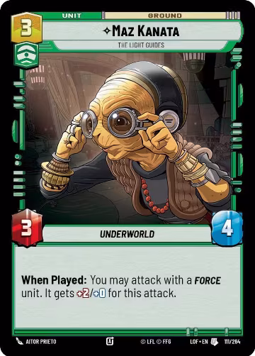 Maz Kanata - The Light Guides (111/264), Legends of the Force — Star Wars card price