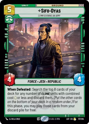 Sifo-Dyas - Commissioning An Army (117/264), Legends of the Force — Star Wars card price