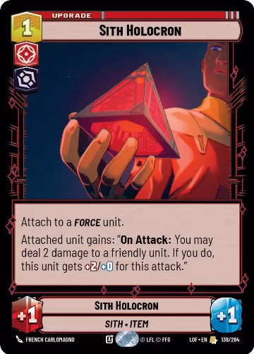 Sith Holocron (138/264), Legends of the Force — Star Wars card price