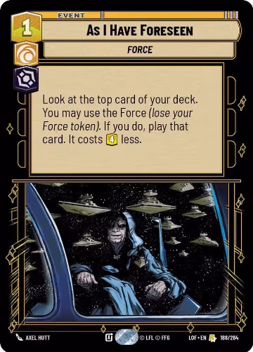As I Have Foreseen (188/264), Legends of the Force — Star Wars card price