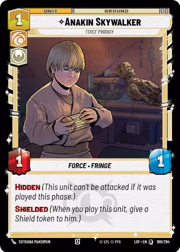 Anakin Skywalker - Force Prodigy (190/264), Legends of the Force — Star Wars card price