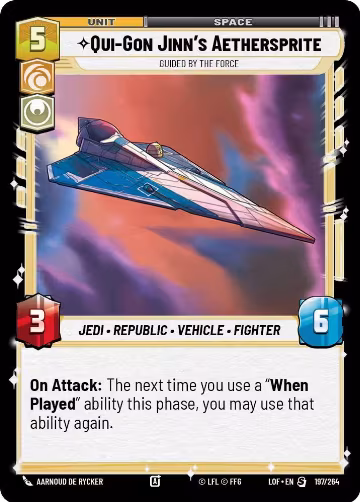 Qui-Gon Jinn's Aethersprite - Guided by the Force (197/264), Legends of the Force — Star Wars card price