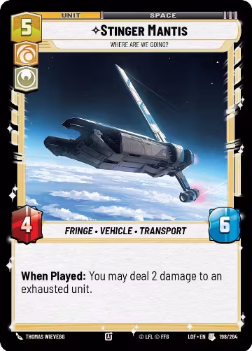 Stinger Mantis - Where Are We Going? (198/264), Legends of the Force — Star Wars card price