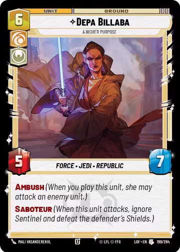 Depa Billaba - A Higher Purpose (199/264), Legends of the Force — Star Wars card price