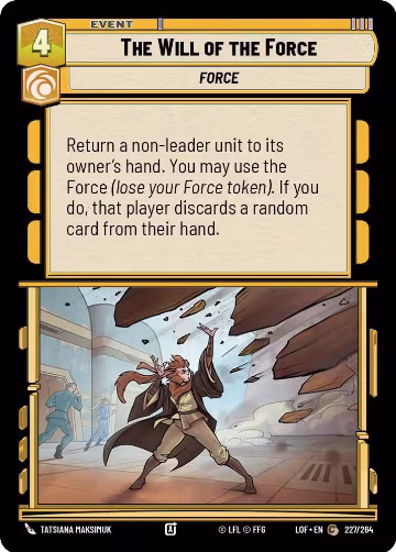 The Will of the Force (227/264), Legends of the Force — Star Wars card price