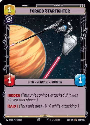 Forged Starfighter (228/264), Legends of the Force — Star Wars card price