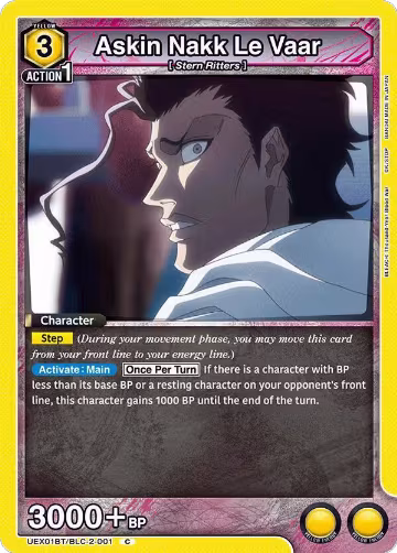 Askin Nakk Le Vaar (UEX01BT/BLC-2-001), UEX01BT: BLEACH: Thousand-Year Blood War Vol.2 — Union Arena card price