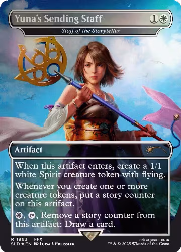 Yuna's Sending Staff - Staff of the Storyteller (Rainbow Foil) (1863), Secret Lair Drop Series — Magic card price