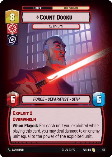Count Dooku - Fallen Jedi (53), Organized Play Promos — Star Wars card price
