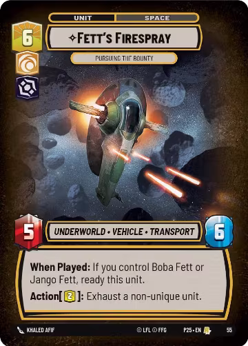 Fett's Firespray - Pursuing the Bounty (55), Organized Play Promos — Star Wars card price