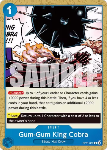 Gum-Gum King Cobra (OP11-059), A Fist of Divine Speed — One Piece card price