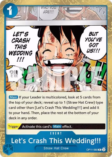 Let's Crash This Wedding!!! (OP11-060), A Fist of Divine Speed — One Piece card price