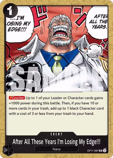 After All These Years I'm Losing My Edge!!! (OP11-097), A Fist of Divine Speed — One Piece card price