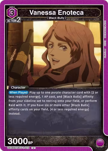 Vanessa Enoteca (012) (UE08BT/BCV-1-012), Black Clover — Union Arena card price