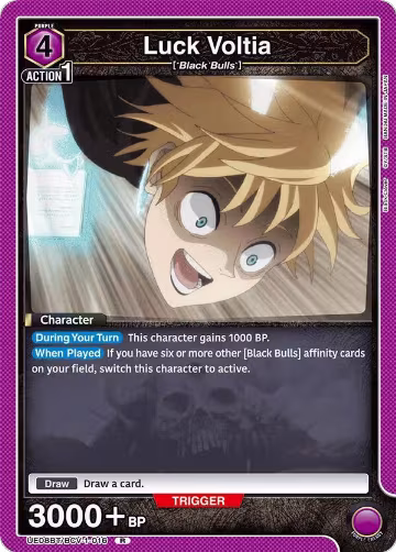 Luck Voltia (016) (UE08BT/BCV-1-016), Black Clover — Union Arena card price