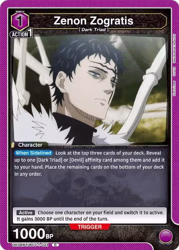 Zenon Zogratis (021) (UE08BT/BCV-1-021), Black Clover — Union Arena card price