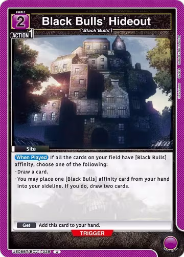 Black Bulls' Hideout (UE08BT/BCV-1-029), Black Clover — Union Arena card price