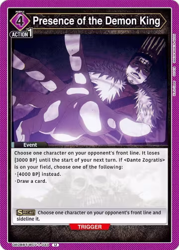 Presence of the Demon King (UE08BT/BCV-1-033), Black Clover — Union Arena card price