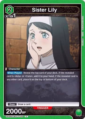 Sister Lily (UE08BT/BCV-1-034), Black Clover — Union Arena card price
