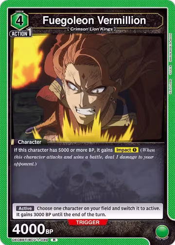 Fuegoleon Vermillion (UE08BT/BCV-1-039), Black Clover — Union Arena card price