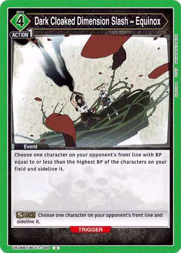 Dark Cloaked Dimension Slash ~ Equinox (UE08BT/BCV-1-066), Black Clover — Union Arena card price