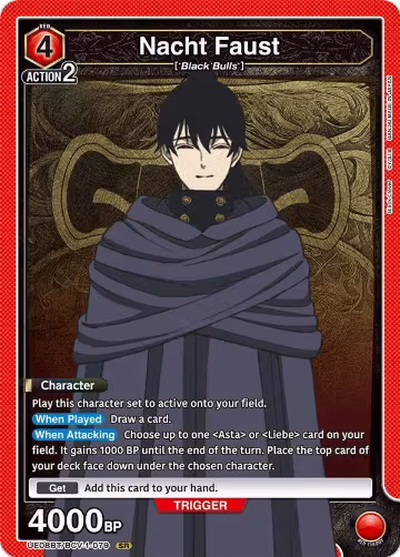 Nacht Faust (079) (UE08BT/BCV-1-079), Black Clover — Union Arena card price