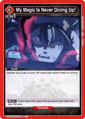 My Magic Is Never Giving Up! (UE08BT/BCV-1-096), Black Clover — Union Arena card price