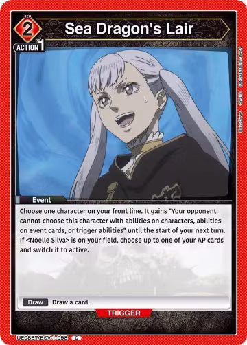 Sea Dragon's Lair (UE08BT/BCV-1-098), Black Clover — Union Arena card price