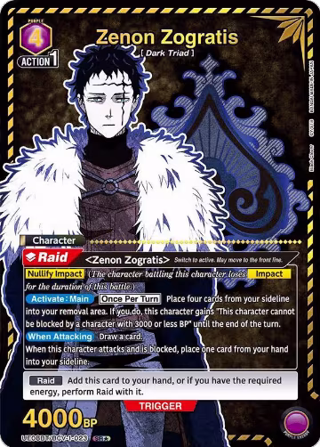 Zenon Zogratis (023) (SR*) (UE08BT/BCV-1-023), Black Clover — Union Arena card price