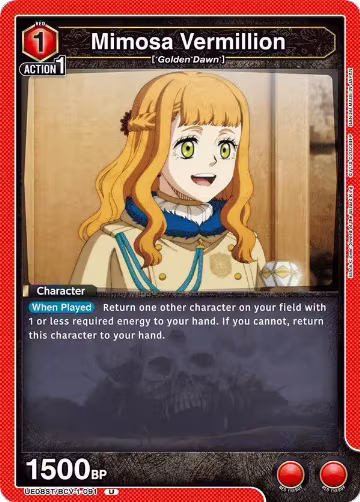 Mimosa Vermillion (UE08ST/BCV-1-091), Black Clover Starter Deck — Union Arena card price