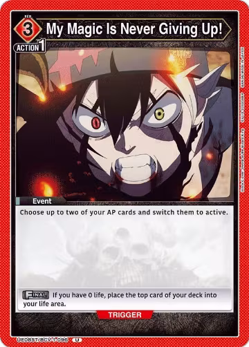 My Magic Is Never Giving Up! (UE08ST/BCV-1-096), Black Clover Starter Deck — Union Arena card price
