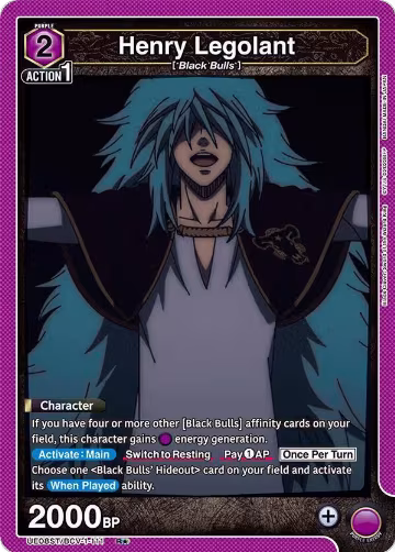Henry Legolant (R*) (UE08ST/BCV-1-111), Black Clover Starter Deck — Union Arena card price
