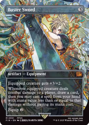 Buster Sword (Borderless) (351), FINAL FANTASY — Magic card price