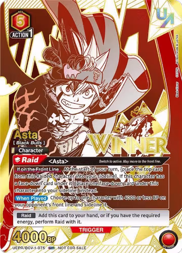 Asta (075) (Winner) (UEPR/BCV-1-075), Union Arena Promotion Cards — Union Arena card price