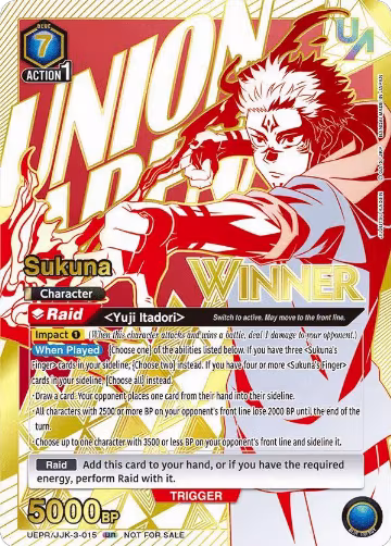 Sukuna (Winner) (UEPR/JJK-3-015), Union Arena Promotion Cards — Union Arena card price