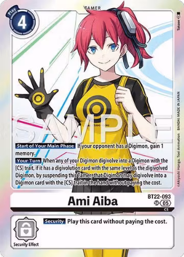 Ami Aiba (BT22-093 SR), Cyber Eden — Digimon card price