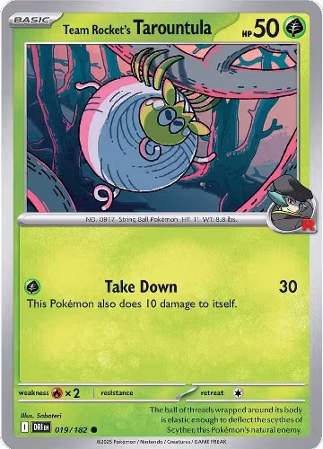 Team Rocket's Tarountula (019/182), Destined Rivals — Pokémon card price
