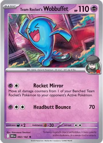 Team Rocket's Wobbuffet (082/182), Destined Rivals — Pokémon card price