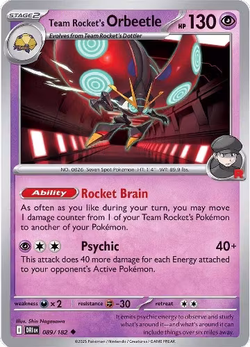 Team Rocket's Orbeetle - 089/182 (089/182), Destined Rivals — Pokémon card price