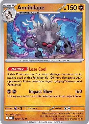 Annihilape (092/182), Destined Rivals — Pokémon card price