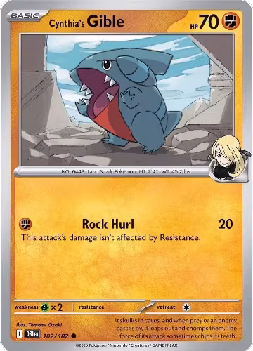 Cynthia's Gible (102/182), Destined Rivals — Pokémon card price